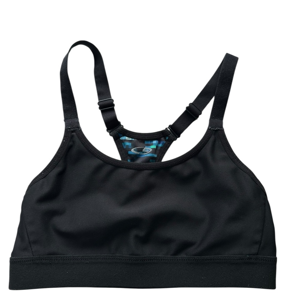 Champion Black and Blue Pixel-Print Women's Swim Top - Picture 5 of 5